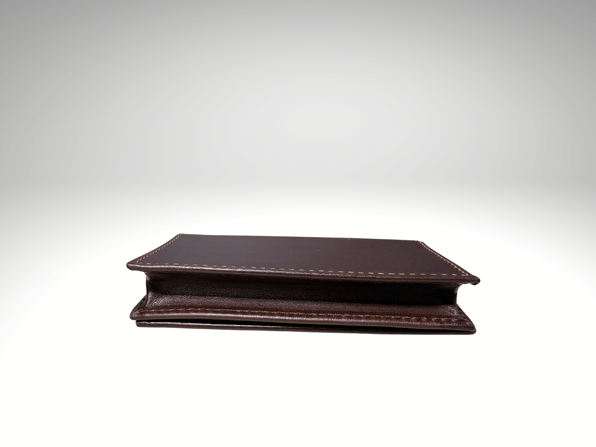 Patek Philippe Brown Leather Cardholder Wallet With Magnetic Closure