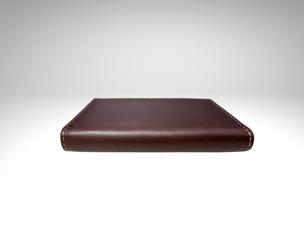 Patek Philippe Brown Leather Cardholder Wallet With Magnetic Closure
