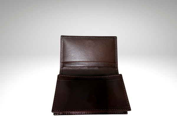 Patek Philippe Brown Leather Cardholder Wallet With Magnetic Closure