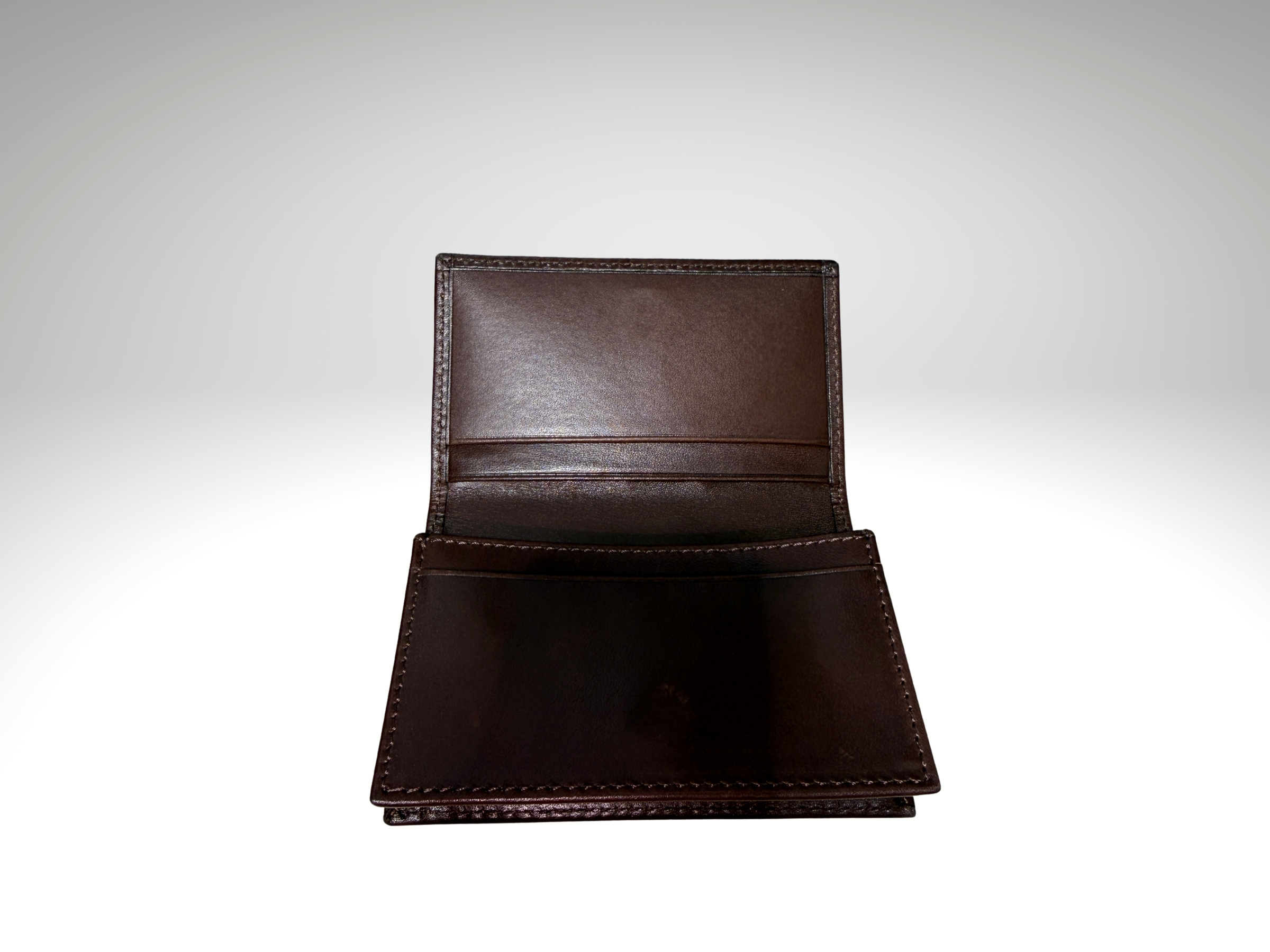 Patek Philippe Brown Leather Cardholder Wallet With Magnetic Closure